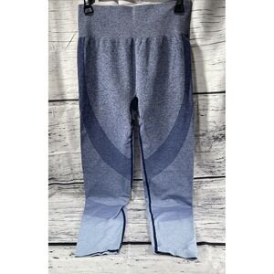 Victoria's Secret Pink Seamless Leggings in Heather Blue Logo Stretch L